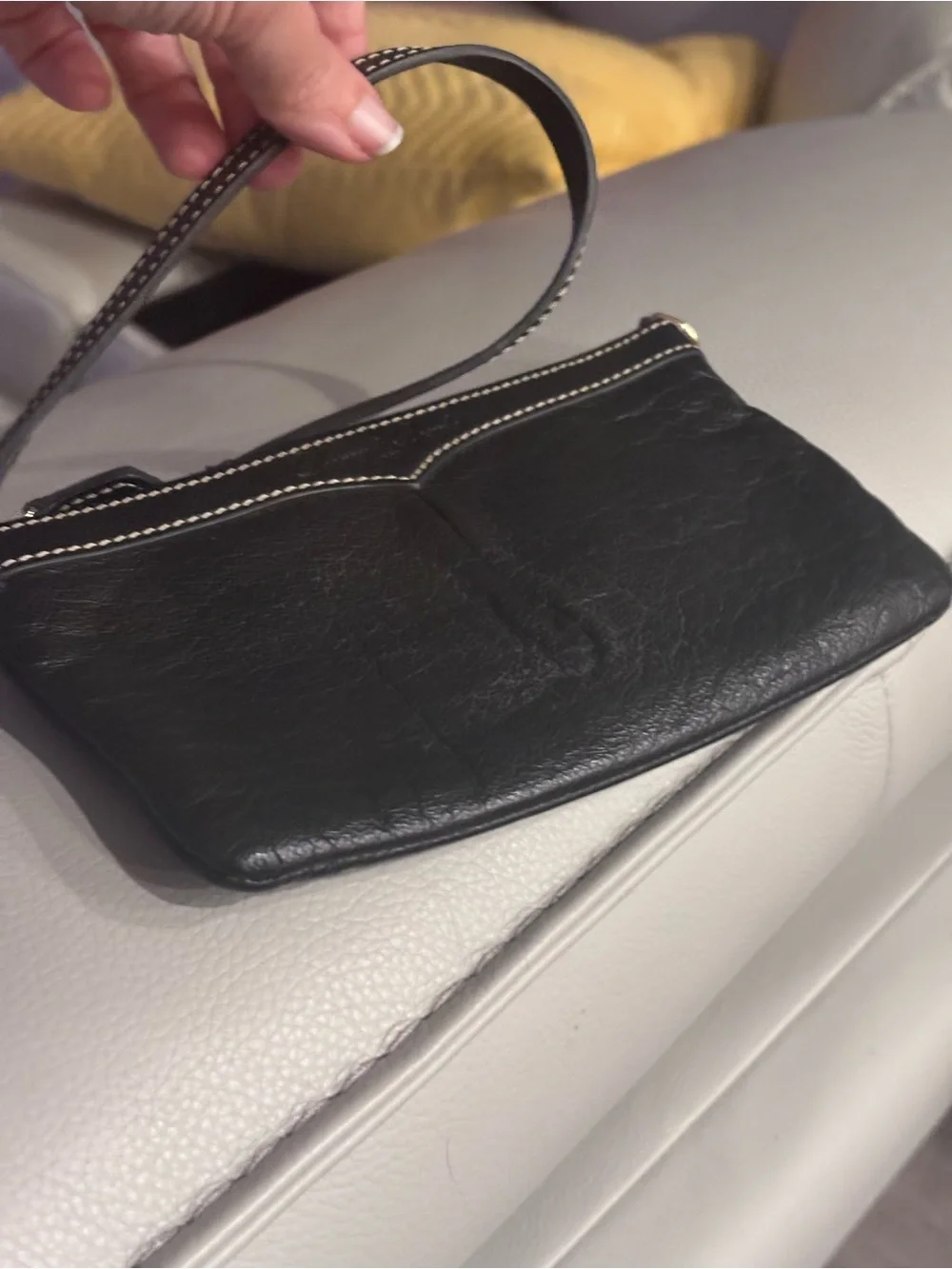 Dooney & Bourke Black Leather Mini Bag Red Lining‎ Convertible Wristlet Purse